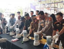 Satres Narkoba Lubuklinggau Musnahkan 407 Butir Ekstasi, Dan 1.085 Gram Sabu-Sabu