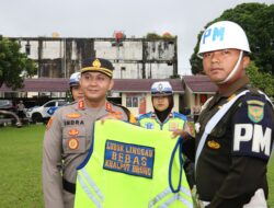 Kapolres Lubuklinggau AKBP Indra Arya Yudha Pimpin Apel Deklarasi Bebas Dari Knalpot Brong