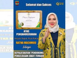 Bupati Mura Hj Ratna Machmud Dapat Penghargaan Dari Baznas RI