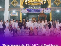 Bupati Musi Rawas Beserta Wabup Sholat Idul Fitri Berjamaah di Masjid Agung Darussalam